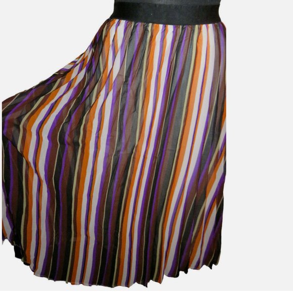 Ashley Stewart Dresses & Skirts - Ashley Stewart Women's Multi Striped Pull On Midi Skirt Plus Size 26-28